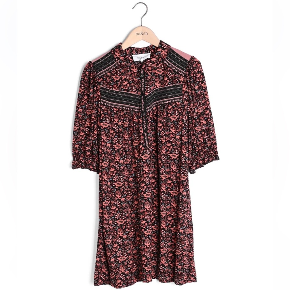 ba&sh boho-chic hippie dress floral flowy boho size large